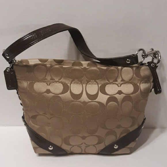 Coach Carly Signature Sateen Top handle demi Bag - Picture 2 of 8